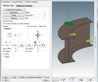 min Bocad steel member data